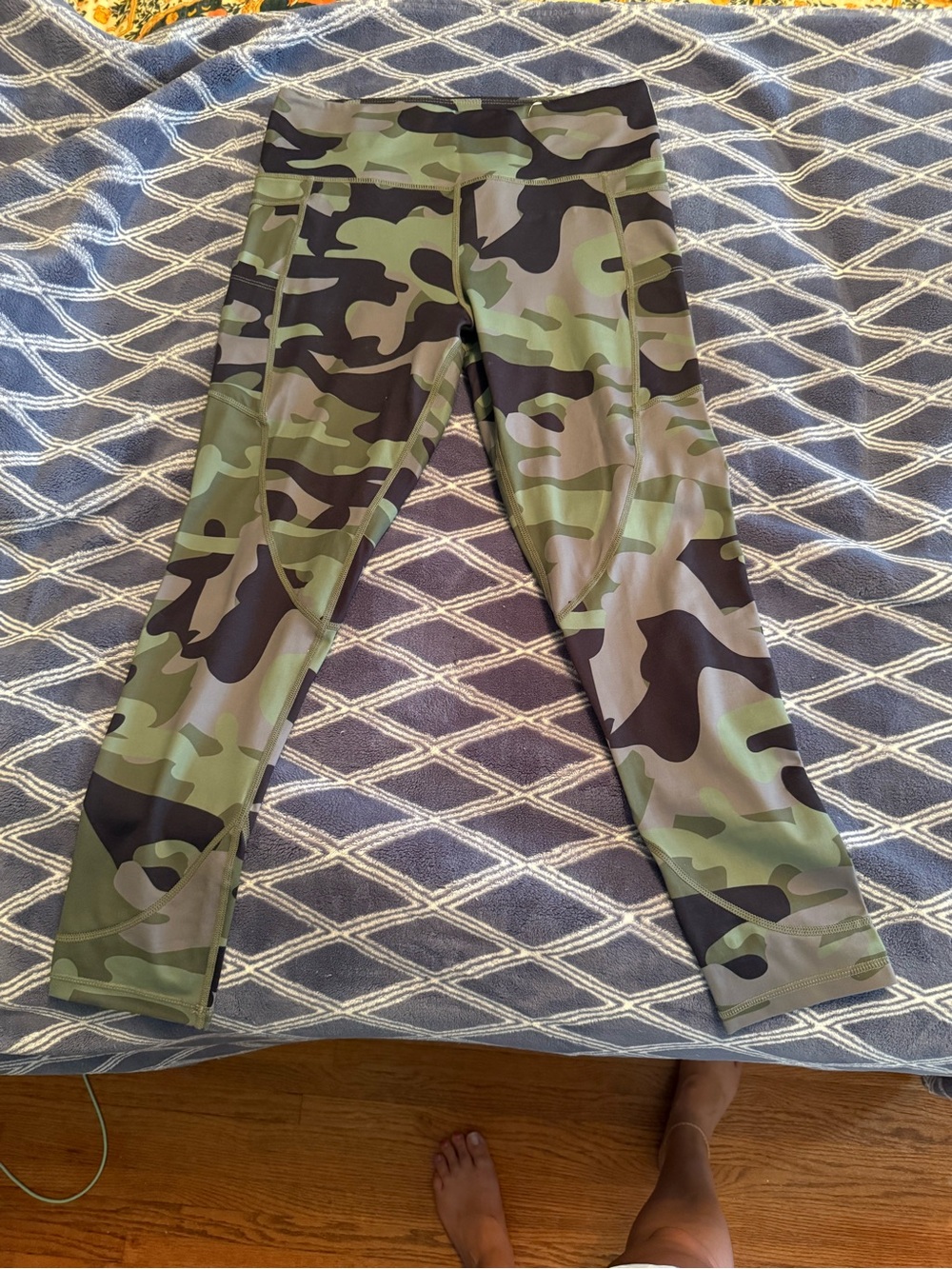 ZYIA Green and Black Camo Performance Leggings